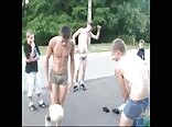 Street athletes in full action twink tube