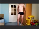 strips jerks off and cums