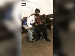 Sucking in NY subway station