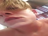Super hot teen cumming in his mouth