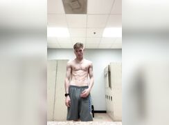 Swimmer Paul jerking off after practice in the car