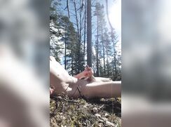 [T106]-[04] - PT 4 - Young skinny twink jerks, cums and walks naked in the woods