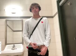 [T75]-[07] - Gay teen masturbates - Inside starbucks public restroom...