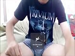Taking care of the big throbbing cock in his underwear