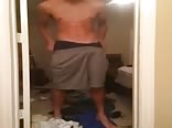 Tall college boy shoots to quickly