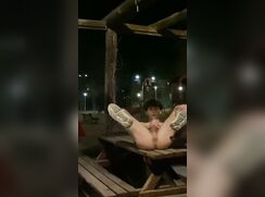 Tatted Royce Jacks off in Family Park