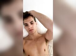 Teasing his hole with one finger