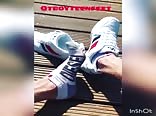 Teen boy feet shoes socks dirty 