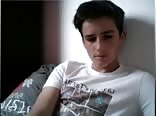 Teen boys porn drops a load on his tummy