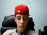 Teen boys porn jerking his huge uncut cock and showing off the cum
