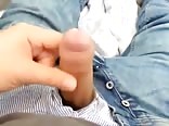 Teen gay porn boy jerks his uncut cock
