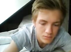 Teen JO in bed