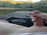 Teen porn cumming outside during fishing break tube video