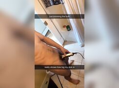 Teen shaving his dick on Snapchat