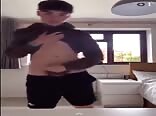 Teen stands up to wank