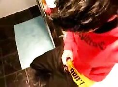 Teen uses school restroom to cum