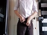 Teen wanking in his school uniform
