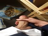 Teen wanking in storage room