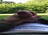 teen wanking outside