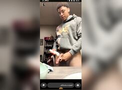 Teen with bbc jerking