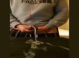 teen with hyperspermia shoots rivers of cum on table