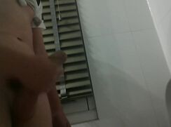 [TEEN][079] - Boy wanks hard then cums in toilet