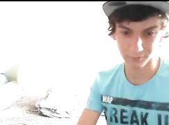 Teenage skinny guy jerk off