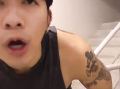 Thai inked twink makes selfie