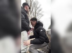 They meet on a country road
