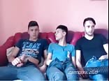 Three straights play gay porn twinks