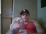 Thuggish white boy jerks his long dick