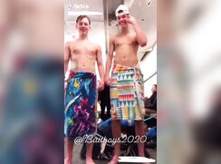 TikTok,  2 naked boys have fun