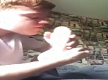 Toe Sucking Lad Whacks Around the House
