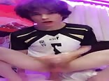 Tousled hair boy rides his dildo gay porn