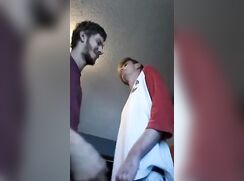 Treating his friend to a blowjob for his 18th birthday