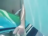 Twink Cumming in a Public Swimming pool