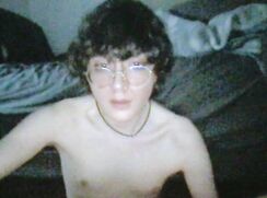 Twink cums on his foot and licks it off