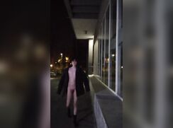 Twink exposes himself in parking lot next to busy street