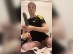 Twink fucks his hole...
