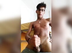 Twink in Glasses Jerks & Cums 236