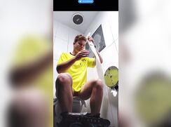 Twink in the toilet Watch his phone gay boys porn