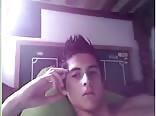 Twink jerks off before bed 