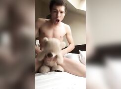 Twink loves his teddy teen porn bedroom webcam