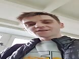 Twink porn jerking off before going to work