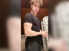 Twink Showing Off His Muscles and That Dick