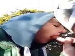 Twink sucking his friend dick in the park