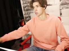 Twink Undresses Gets Hard and Cums Cam Boys Porn