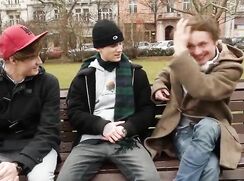 twink while being anal rammed in a three boys porn