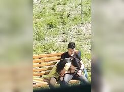 Twink with a girl in a park