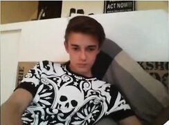 Twink with fancy shirt jerks his penis
